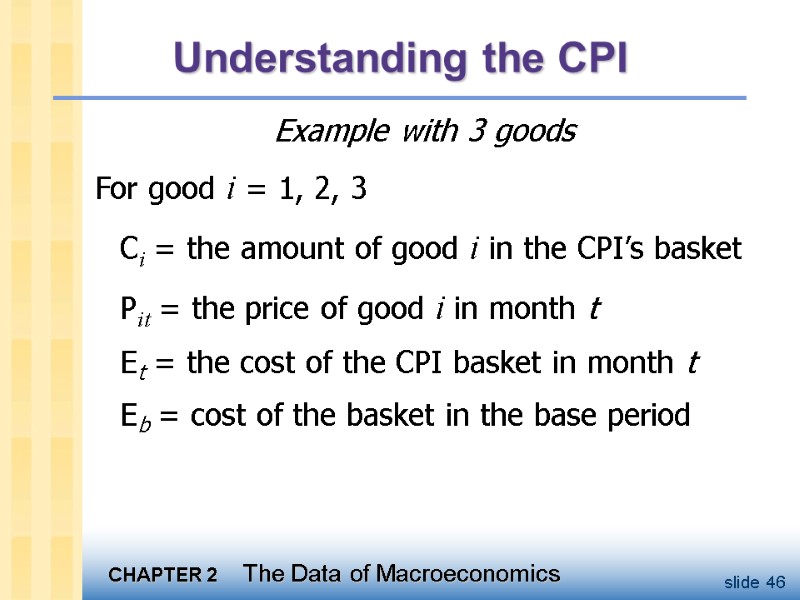 Understanding the CPI Example with 3 goods    For good i =